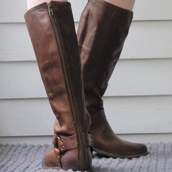 Frye Phillip Harness Tall Leather Harness In Cognac, 7 - Picture 2 of 9